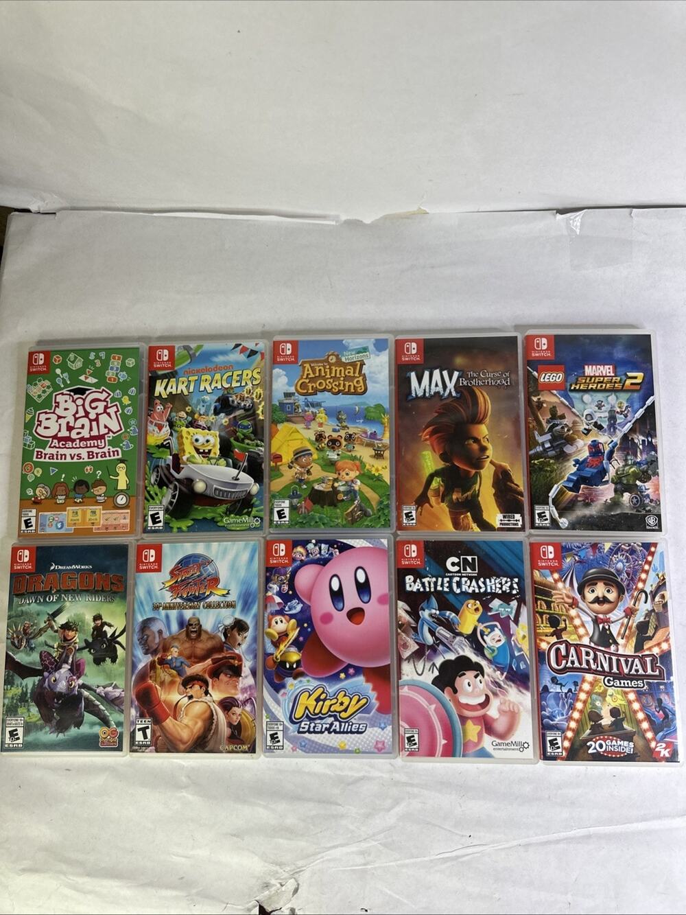 Nintendo Switch Empty Game Case Lot Of 10, NO GAMES,Lego , street fighter ET